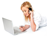 Ferienjobs für Studenten - 20-25 years attraktiv aufregung beautiful belle blond blonde hair caucasian colour communications computer entspannung erwachsen frau freudig gefühl handy high key internet jung kreditinstitute laptop lying down lächelnd lässig mobile phone modern mädchen pc positive schauend selbstsicher sorgenlos studenten technologie web weiblich white background wireless technology.