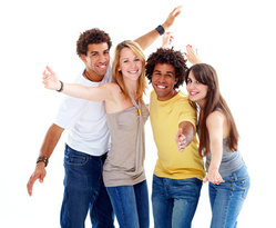 Auslandspraktikum - Praktika im Ausland - junge Menschen, Leute, International.