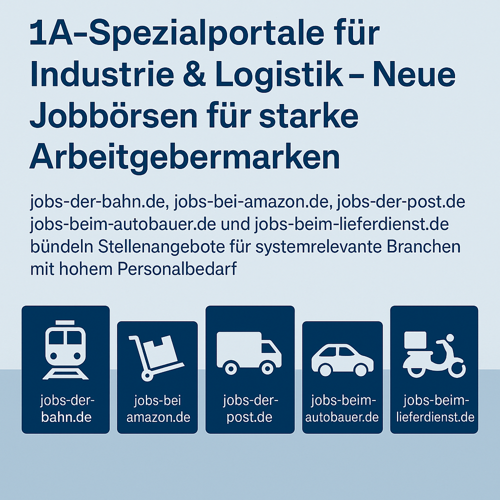 1A-Spezialportale für Industrie & Logistik – Neue Jobbörsen für starke Arbeitgebermarken